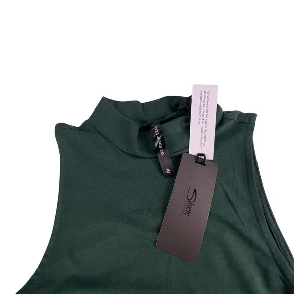 Silver Jeans Co. Dark Green Mock Neck Sleeveless Tank Top Size M NWT - Picture 3 of 7